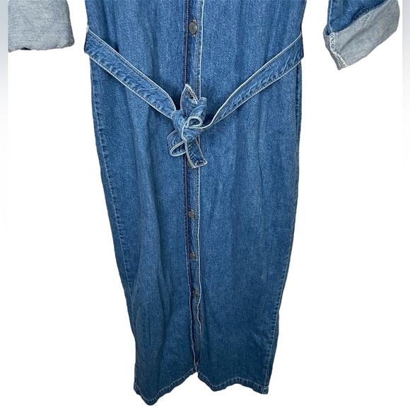 GRLFRND Sessile Denim Midi Dress in Gen X With Belt Women’s Size Small - Picture 3 of 11